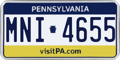 PA license plate MNI4655