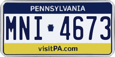 PA license plate MNI4673