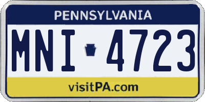 PA license plate MNI4723