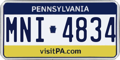 PA license plate MNI4834