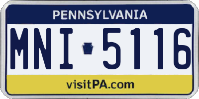 PA license plate MNI5116