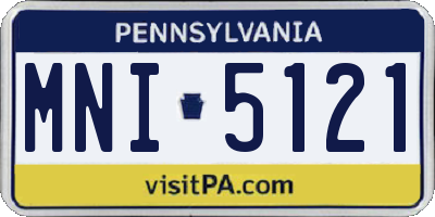 PA license plate MNI5121