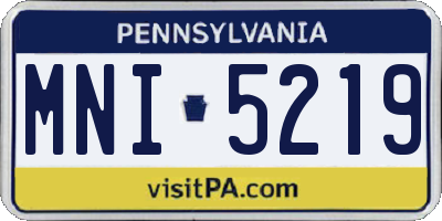 PA license plate MNI5219