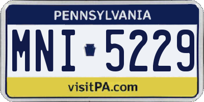 PA license plate MNI5229