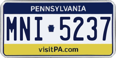 PA license plate MNI5237