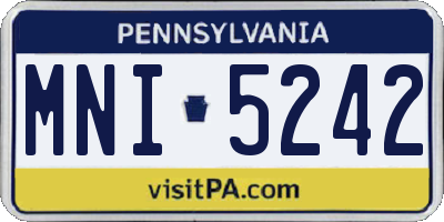 PA license plate MNI5242