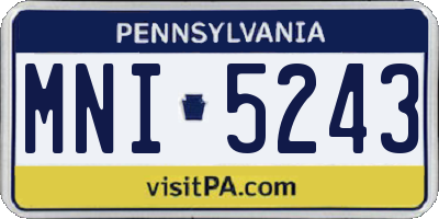 PA license plate MNI5243