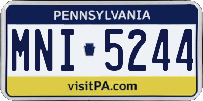 PA license plate MNI5244
