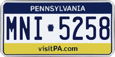 PA license plate MNI5258