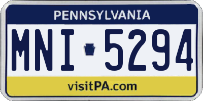 PA license plate MNI5294