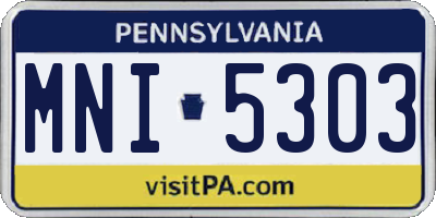 PA license plate MNI5303