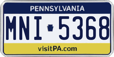 PA license plate MNI5368