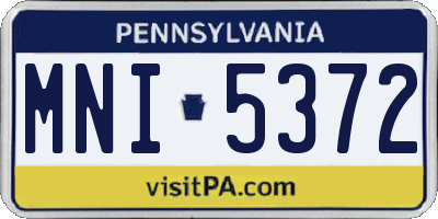 PA license plate MNI5372