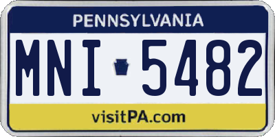 PA license plate MNI5482