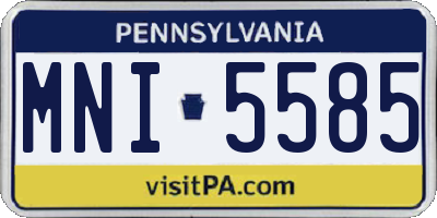 PA license plate MNI5585