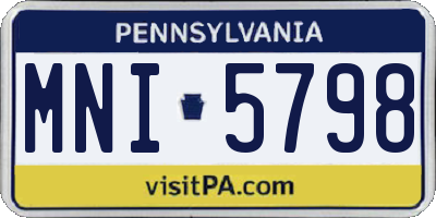 PA license plate MNI5798