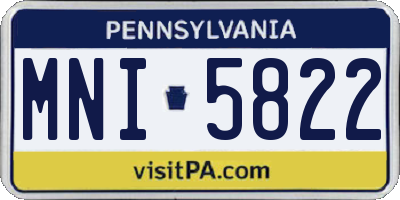 PA license plate MNI5822