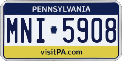 PA license plate MNI5908
