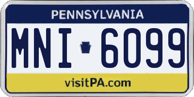 PA license plate MNI6099