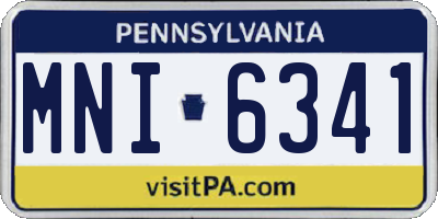 PA license plate MNI6341