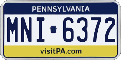 PA license plate MNI6372