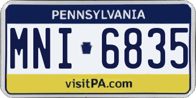 PA license plate MNI6835
