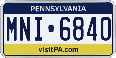 PA license plate MNI6840