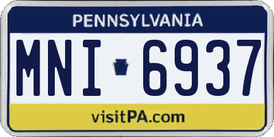 PA license plate MNI6937