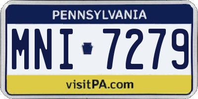 PA license plate MNI7279