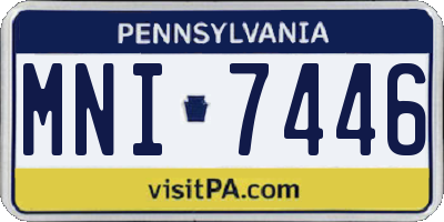PA license plate MNI7446