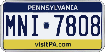 PA license plate MNI7808