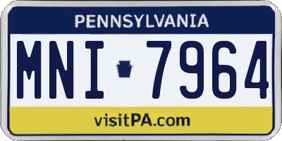 PA license plate MNI7964