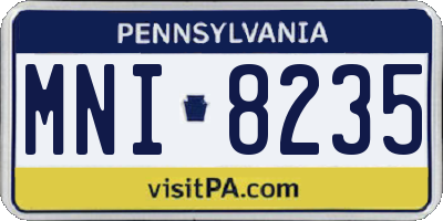 PA license plate MNI8235
