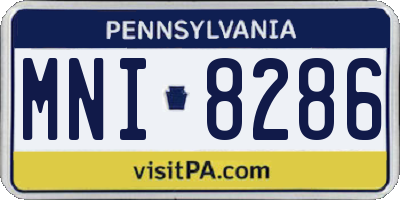 PA license plate MNI8286