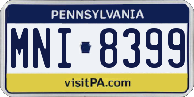 PA license plate MNI8399