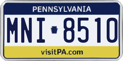 PA license plate MNI8510