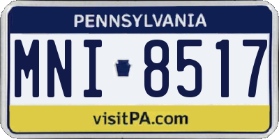 PA license plate MNI8517