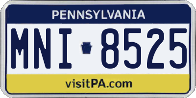 PA license plate MNI8525