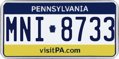 PA license plate MNI8733