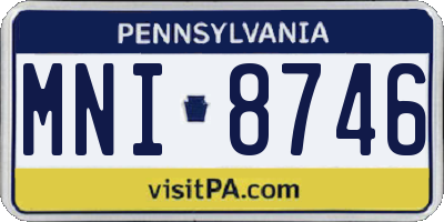 PA license plate MNI8746