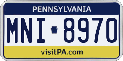 PA license plate MNI8970
