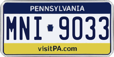 PA license plate MNI9033