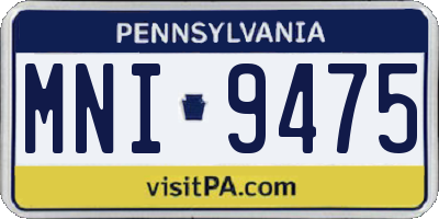 PA license plate MNI9475