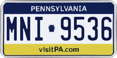 PA license plate MNI9536