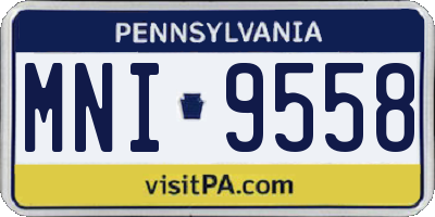 PA license plate MNI9558
