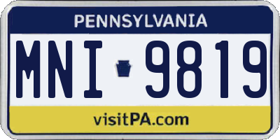 PA license plate MNI9819
