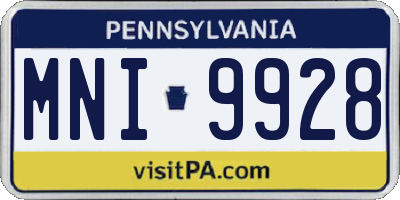 PA license plate MNI9928