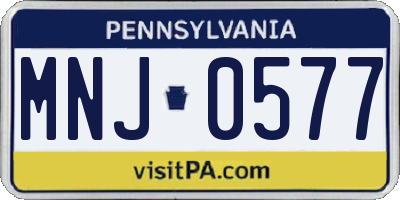 PA license plate MNJ0577