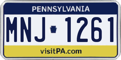 PA license plate MNJ1261