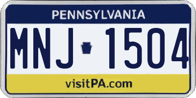 PA license plate MNJ1504